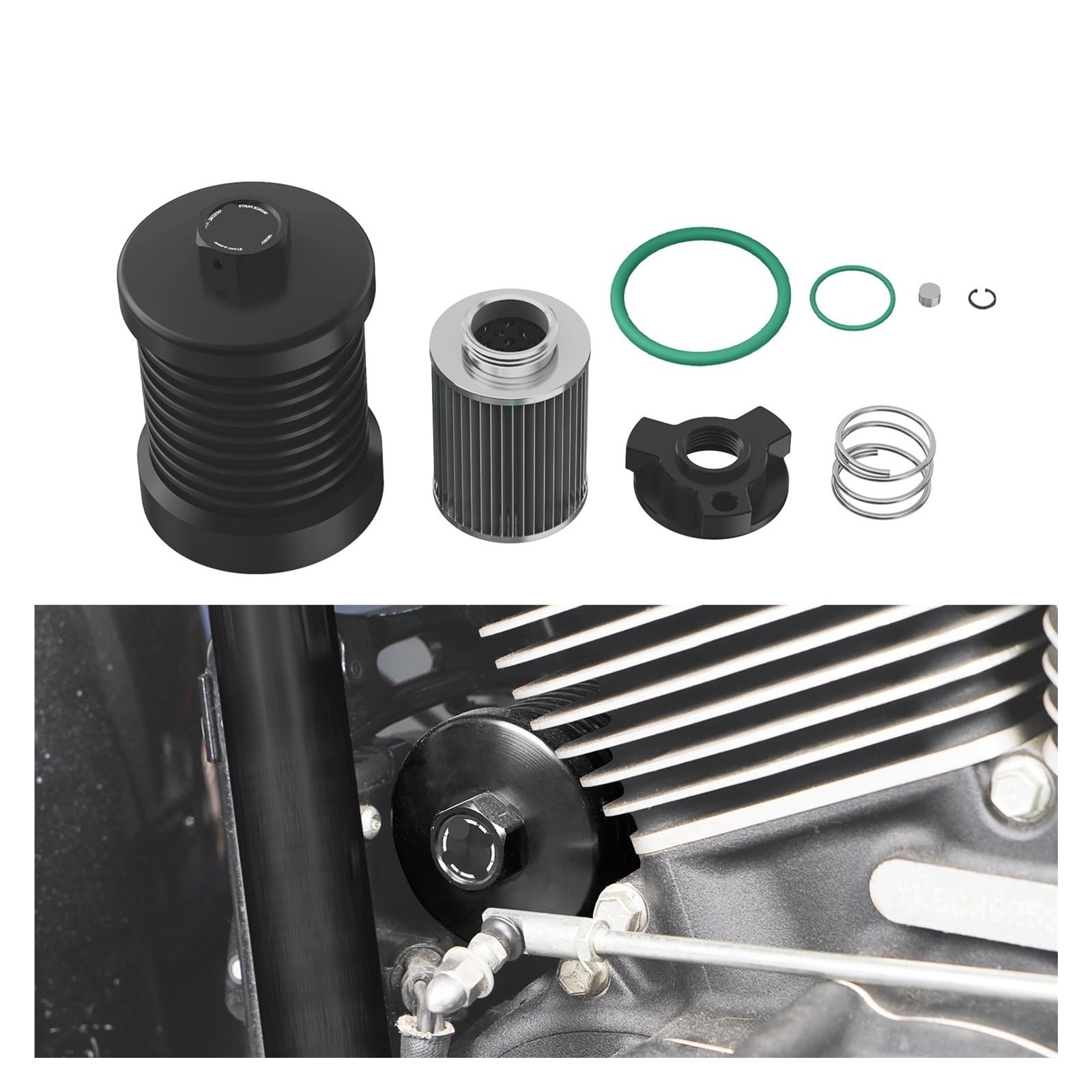 Filtro Aire Motocicleta Kit De Filtro De Aceite Reutilizable para Har&Ley Street Glide Special FLHXS Tri Ultra FLHTCUTG 2017-2024 Road King FLHRXS 2017-2023