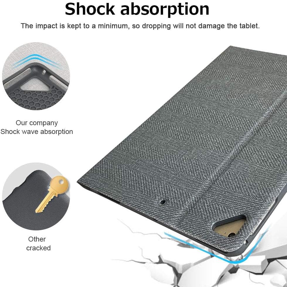 aMZCaSE iPad Pro 9.7 Inch Case with Keyboard,for iPad 6th Generation(2018), 5th Generation(2017), Air 1 Air 2 Case with Keyboard, Wireless Detachable Folio Cover, Smart Wake/Up, Grey