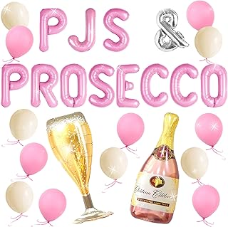 JeVenis PJs and Prosecco Bachelorette Party Decorations Bridal Shower Bachelorette Weekend Decorations for Slumber Party Pajama Girl Night Out Party