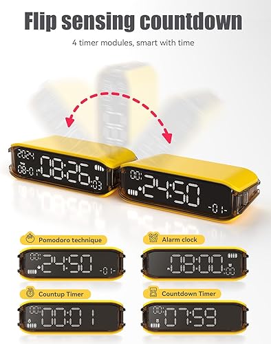 Miniatura 4 de Reloj despertador digital para dormitorios, pequeño reloj despertador para mesita de noche, alarma fuerte para personas que duermen con mucha