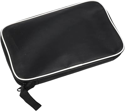 Table Tennis Racket Bag Portable Paddle Case with Hand Strap Oxford Cloth Storage Cover for Indoor Games Black