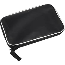 Table Tennis Racket Bag Portable Paddle Case with Hand Strap Oxford Cloth Storage Cover for Indoor Games Black