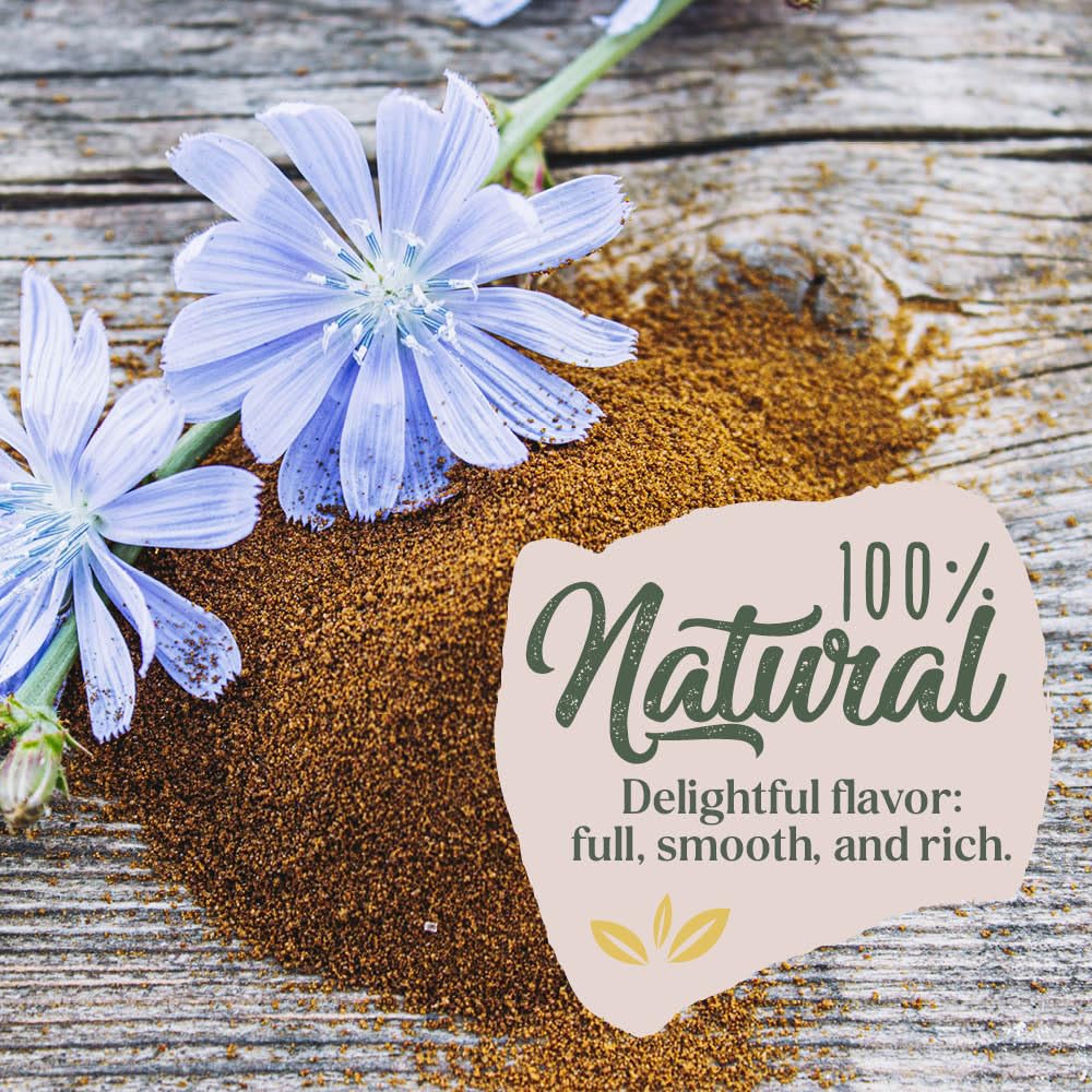 nuKAF By Gourmanity Instant Chicory Coffee Alternative, Brews Like Regular Coffee, All Natural 100% Chicory Root Powder, Great for Your Daily Drink, Rich in Prebiotics, Kosher, 7oz jars (Pack of 2)