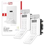 UltraPro 24-Hour Digital In-Wall Timer, Easy-to-Program, Presets, Countdown, ON/OFF Override Button, Light Control for Indoor, Porch, Seasonal Lighting, Switch, 2 Pack, 47941