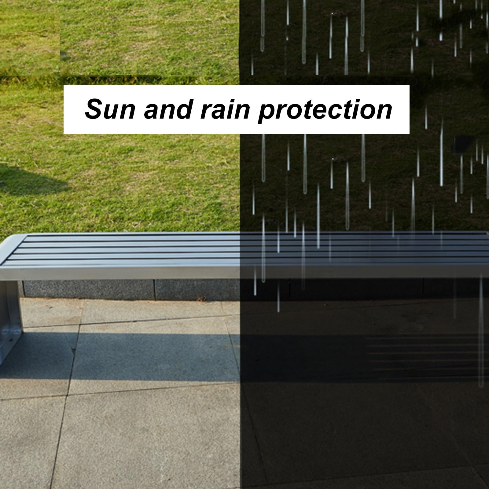 Bacss - Banco de metal para dos personas, asiento de jardín de acero duradero para patio, césped, piscina, 100 x 40 x 45 cm, perfecto para muebles de exterior