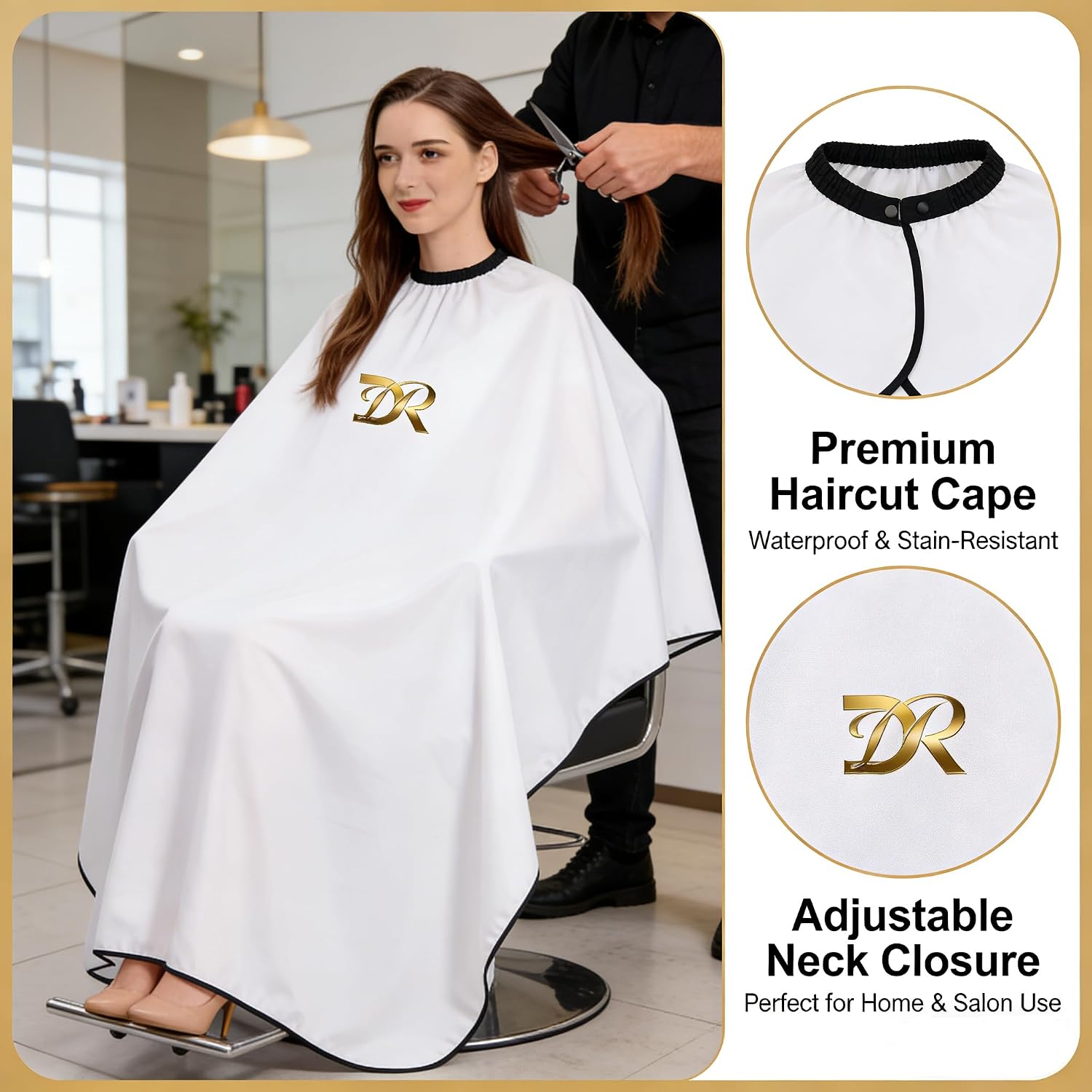 Professional Barber Cape for Men & Women - Water-Resistant Hair Cutting Cape, Large Size, Full Coverage