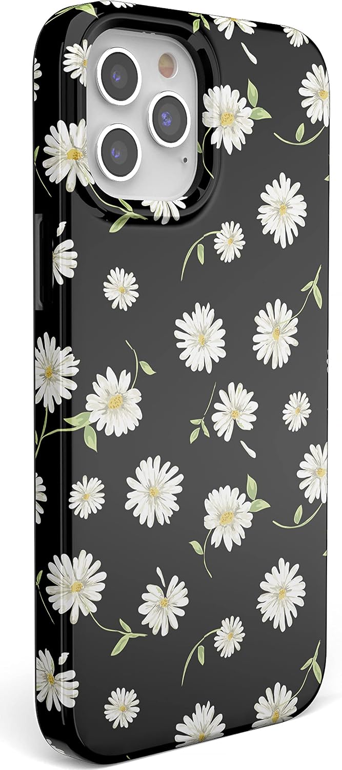 Casely iPhone 11 Pro Max Case | Daisy Daydream | Black Floral | Classic Ultra Slim Design