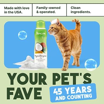 TropiClean Gentle Kitten & Cat Shampoo, 12oz