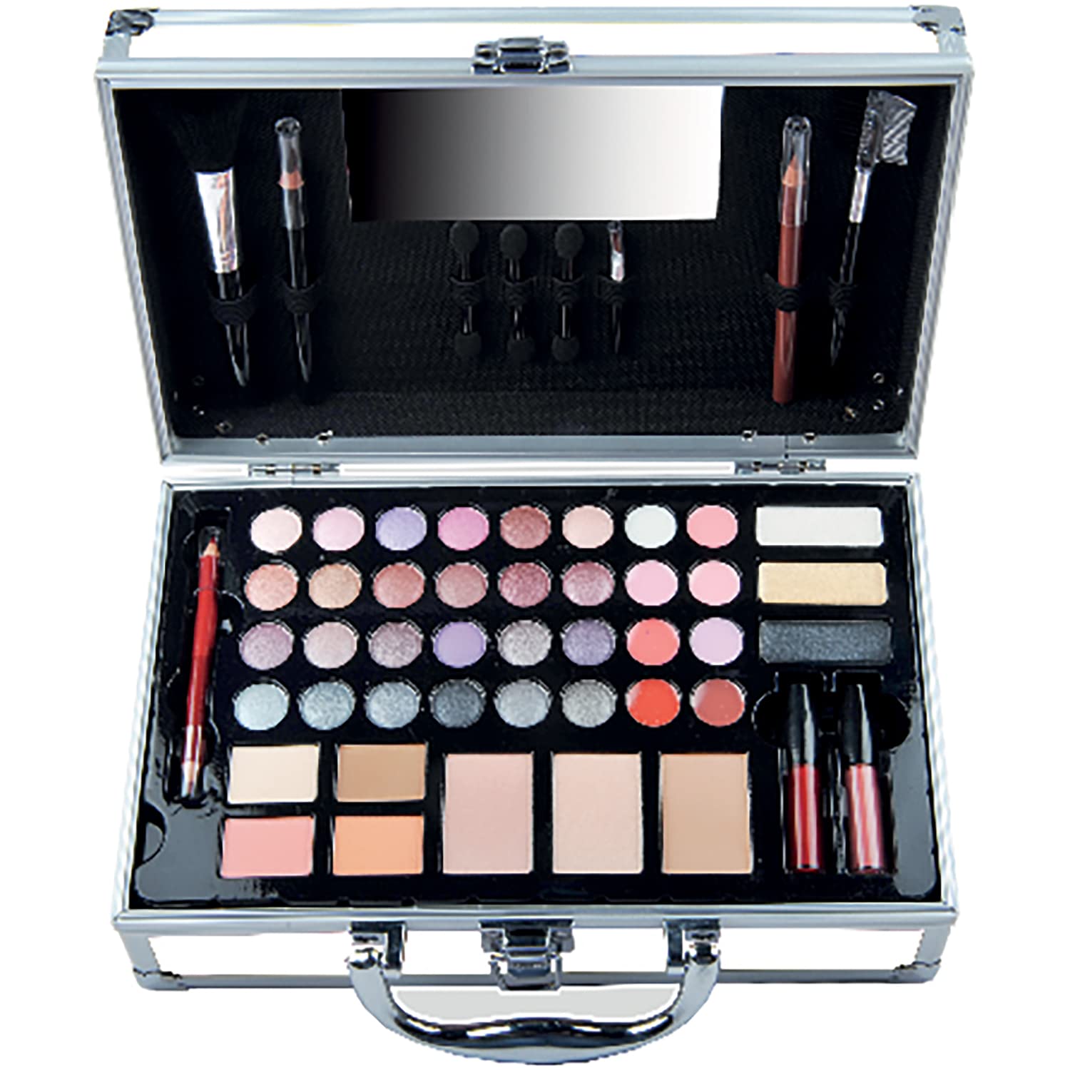 Schminkkoffer und Palette für Damen | 48 Stück: Rouge, Lidschatten ...