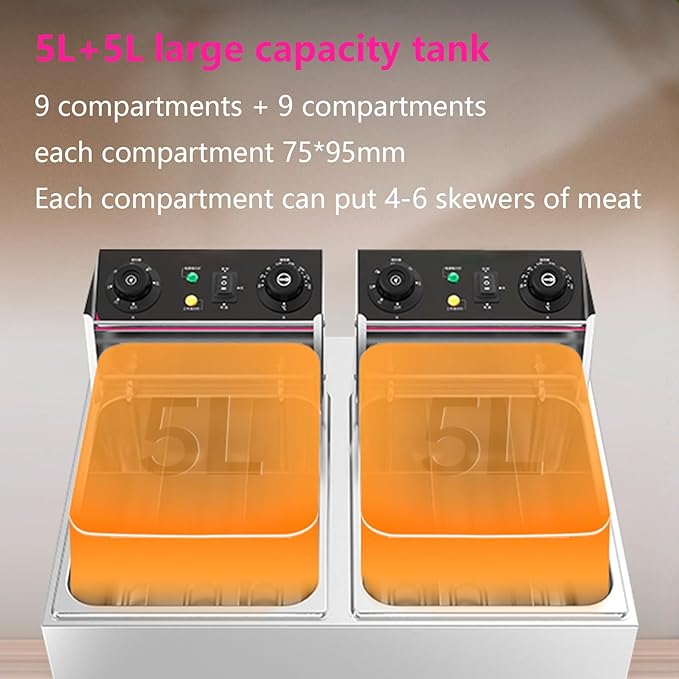 Máquina Eléctrica para Oden, 10L, 9 Cubetas, Control de Temperatura 50-190°C miniatura 3