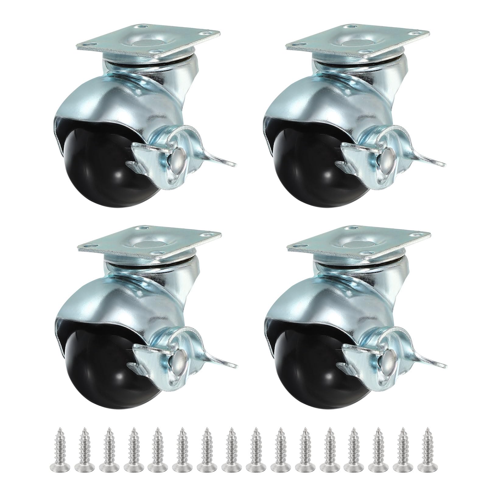 PATIKIL Ball Caster Wheels - 4 Pack with Brake -14