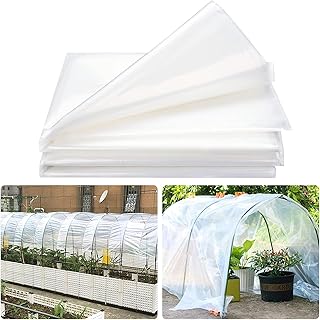 DAZZTIME 3 x 6M Polyethylenfolie Transparent Gewächshausfolie,Extra Dick Reißfest Gartenfolie aus Polyethylen,Gartenfolie aus Polyethylen,für Gartenarbeit Treibhaus Folientunnel(200Mu/1000G)