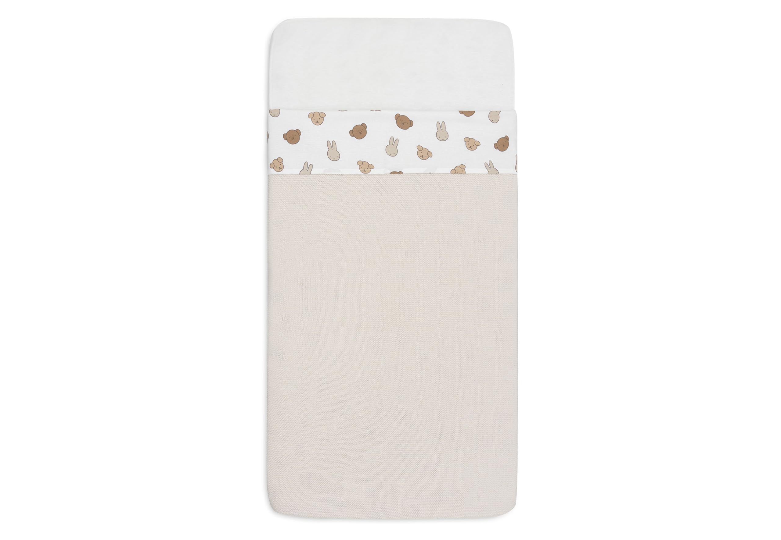 Jollein Toddler Bed Sheet - Miffy and Friends - 120x150cm - 100% Cotton - Flat Sheet Without Elastic - OEKO-TEX Certified