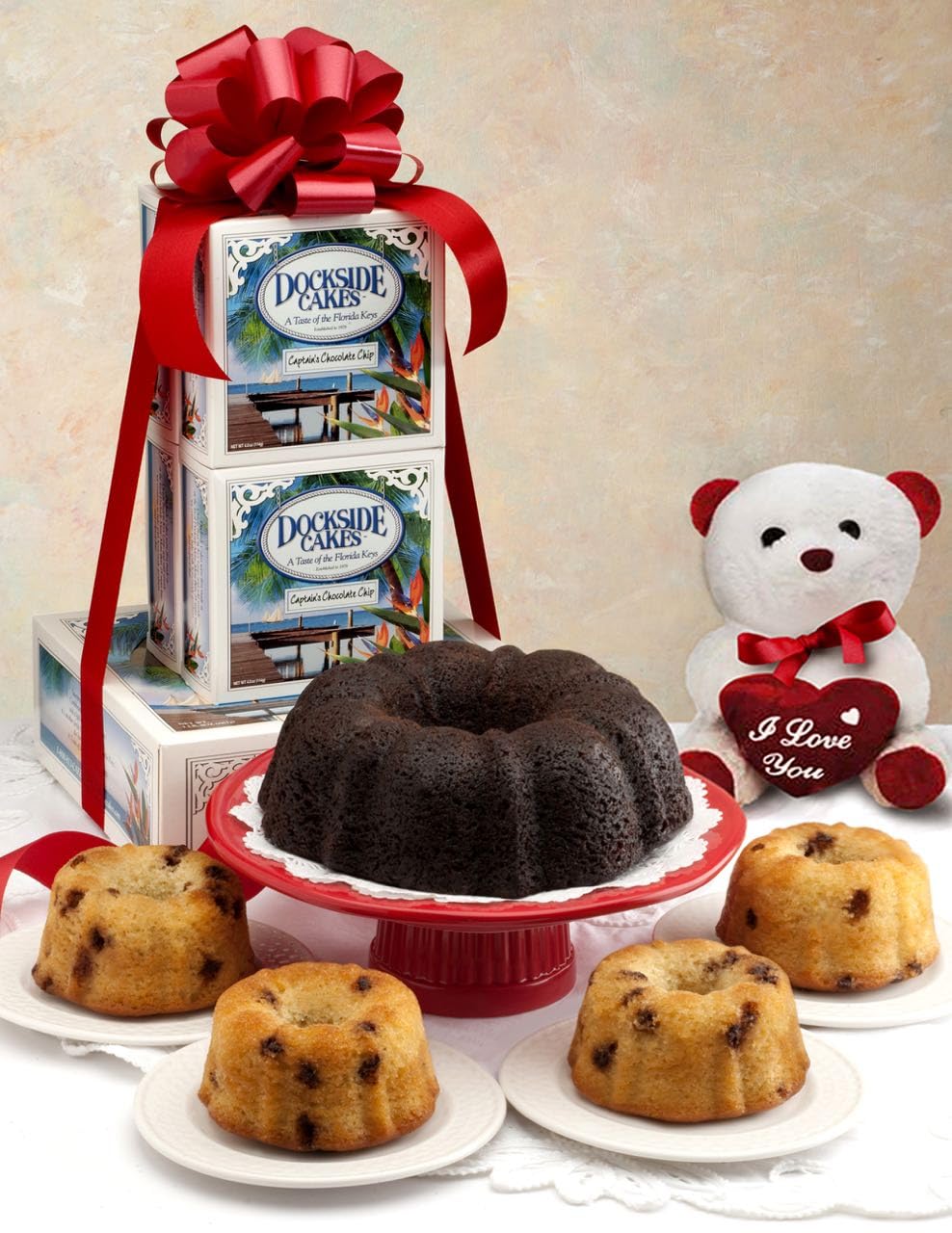 Dockside Market Double Chocolate Chip Bundt Cake - Rich & Moist Chocolate with Gourmet Chocolate Chips. Perfect Gourmet Gift for Parties, Holidays, Birthdays, Gift Baskets - 24 oz