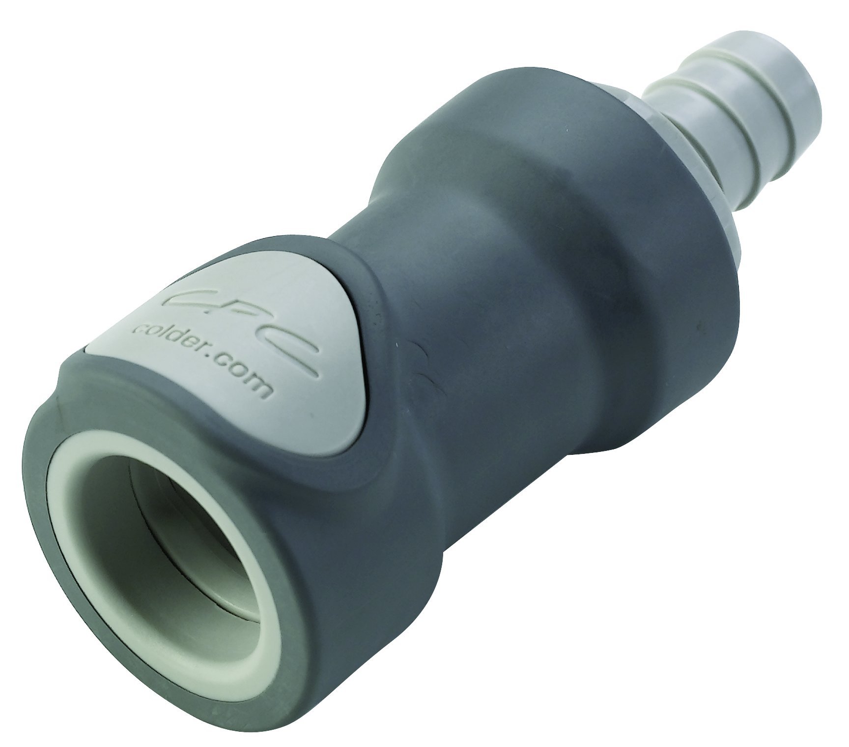 Colder NS6D17008 Polypropylene Tube Fitting, Coupler, Shutoff, In-Line, 3/8