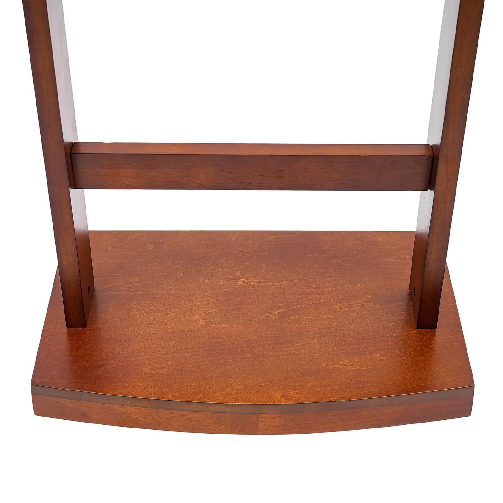 Valet de chambre à coucher en bois avec étagère et compartiment pour téléphone portable, porte-vêtements avec cintre à pantalon et étagère à chaussures, peu encombrant avec poignée, chambre à