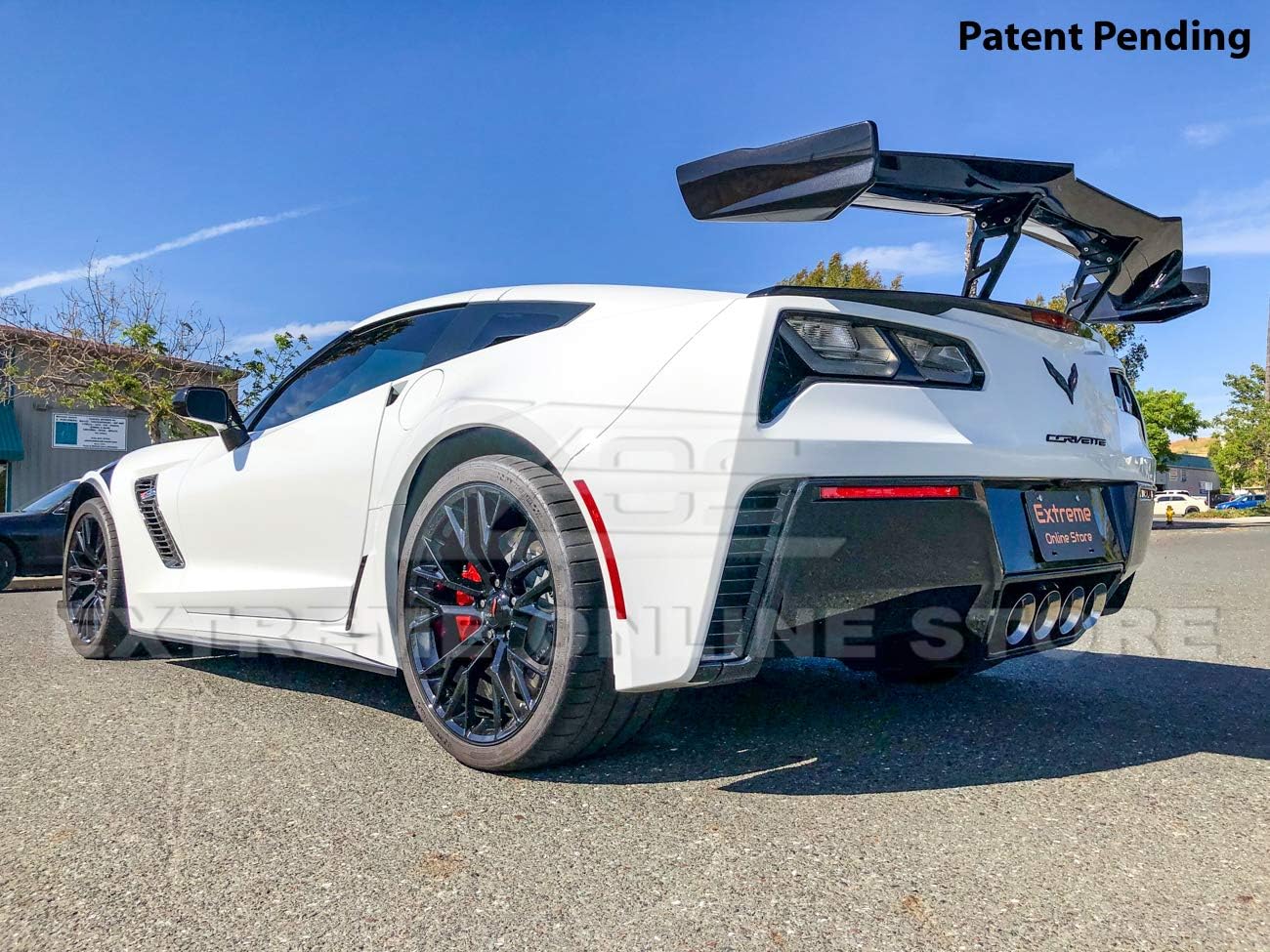 Replacement for 2014-2019 Chevrolet Corvette C7 Wide Body Models | ZR1 Style Rear Trunk Lid Wing Spoiler Tail Light with Installation Bracket (ABS Plastic - Painted Carbon Flash Metallic)