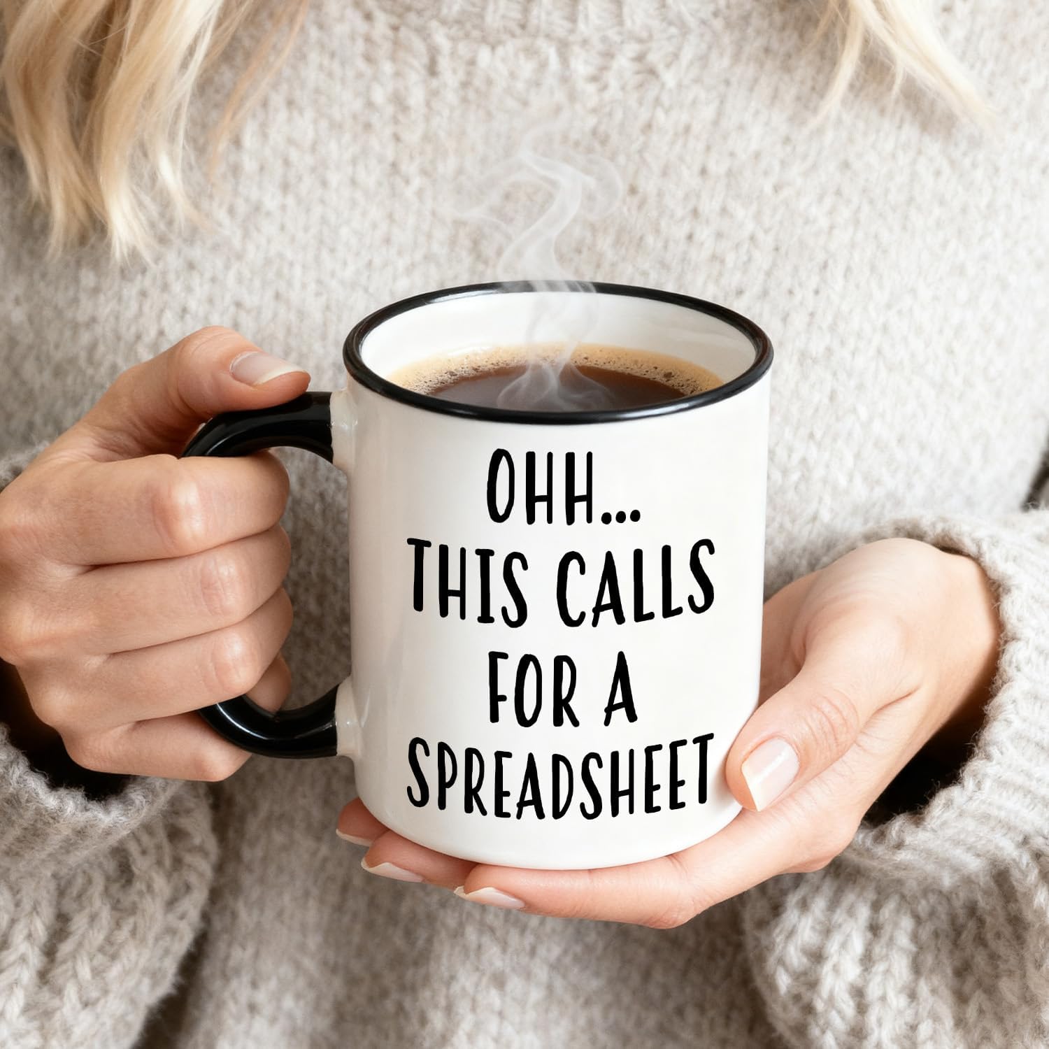 Funny Spreadsheet Coffee Mug 11oz, Ceramic Cup Gift for Coworker Accountant