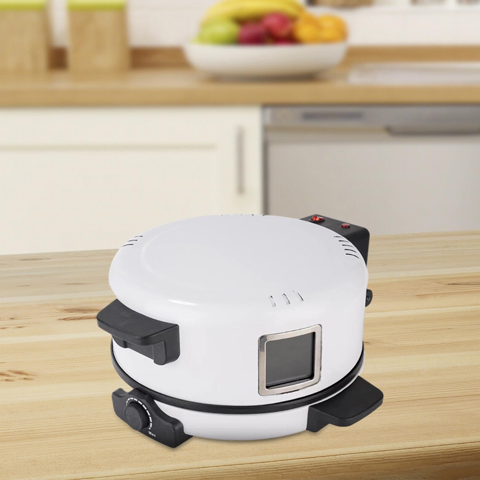 Sharplace Pizzamaker-Maschine, Omelettmaker, antihaftbeschichtet, 1800 W, vielseitiger Pizzaofen, elektrischer Arbeitsplattenofen für, Abendessen, Weiß