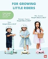 Vista 4 de Teeny 3 Wheel Mint Scooter for Kids & Toddlers Ages 3-6 Years Flashing Wheels Height Adjustable 53 to 70 cm My First Scooter