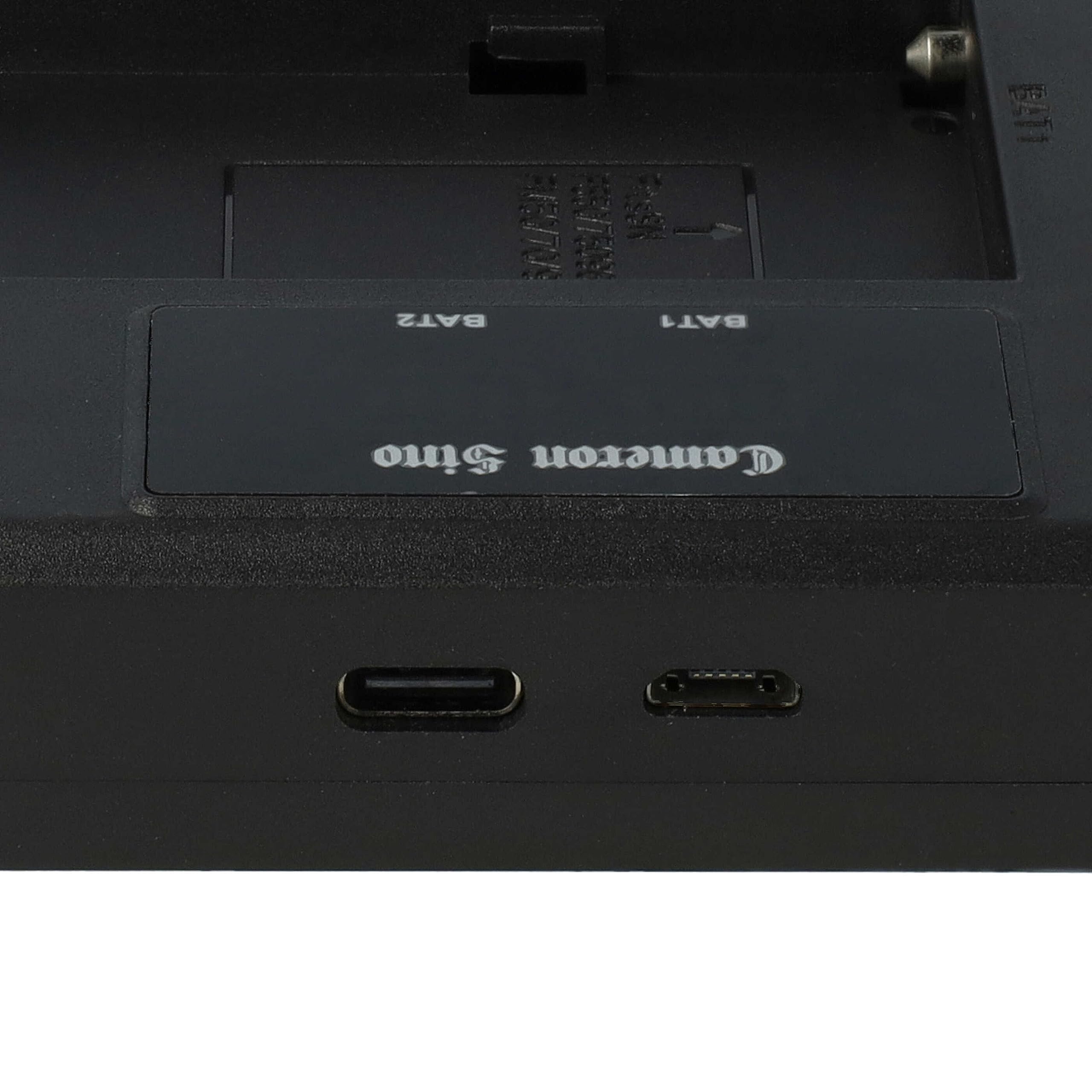 vhbw Chargeur Double Compatible avec Hitachi M-BPL30, VM-BPL13, VM-BPL13A, VM-BPL13J, VM-BPL27 caméra caméscope Action-cam - Station + câble Micro-USB