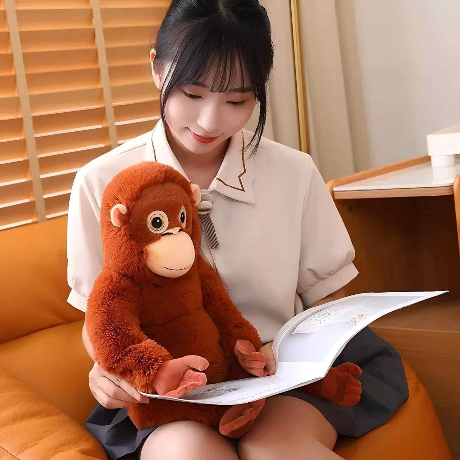 Djungelskog 64cm/25inch Orangutan, Gorilla Plush, Gorilla Stuffed Animal, Soft Plushies Pillow Gifts for Kids Girlfriend Birthday Christmas Day