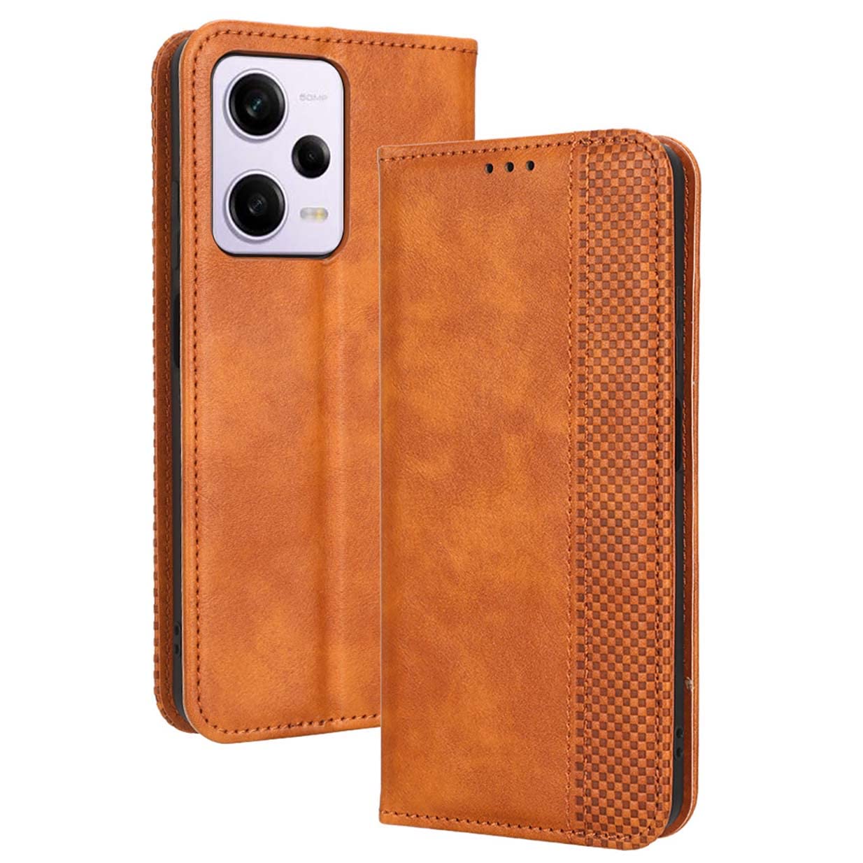 SEAHAI Custodia Portafoglio In Pelle Per Xiaomi Redmi Note 12 Pro 5G, Con Slot Per Carte E Supporto, Magnetica, Marrone - 2