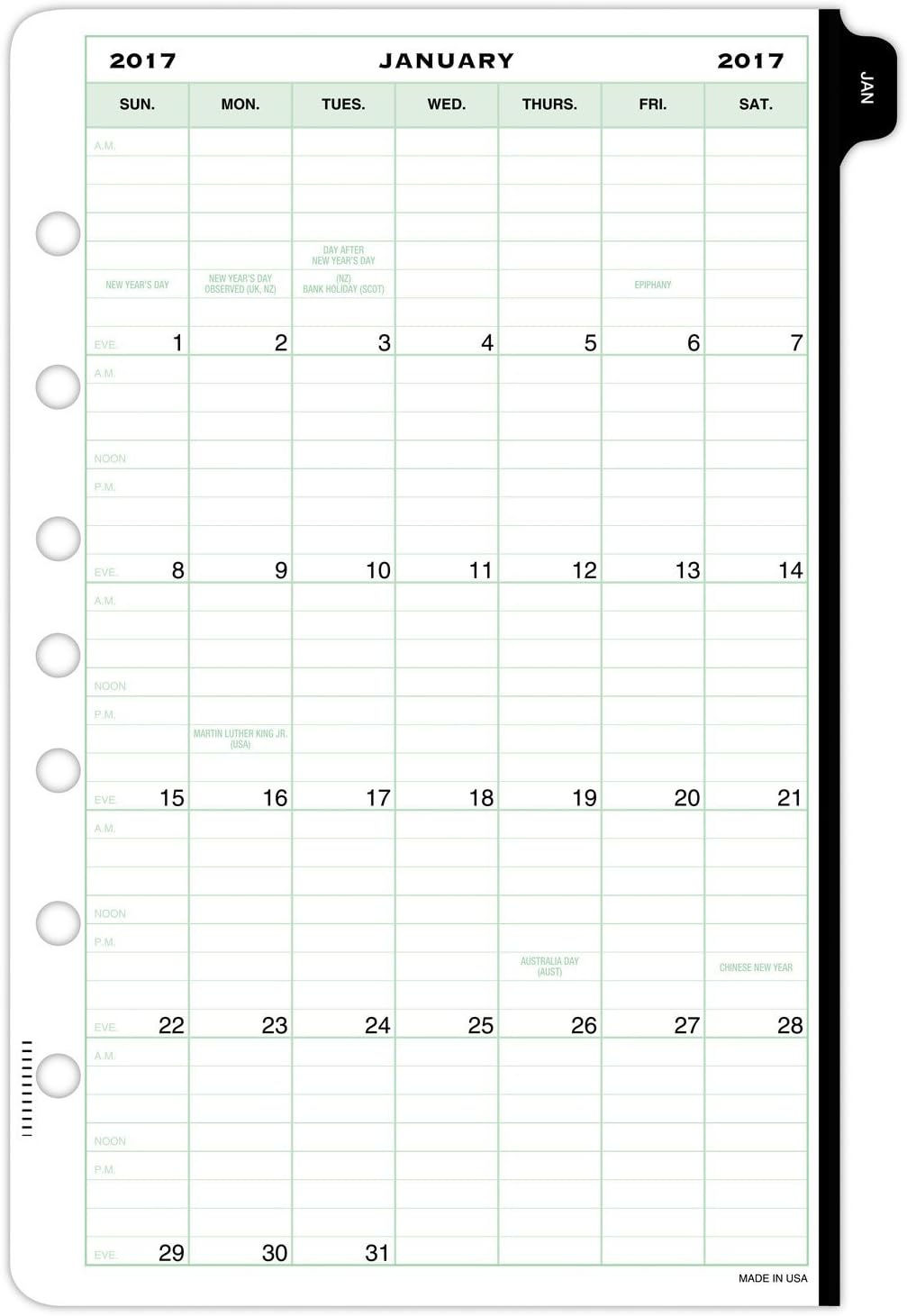 Day-Timer Weekly Planner Refill 2017, Two Page Per Week, 5-7/16x 8-1/2", Desk Size (91010)