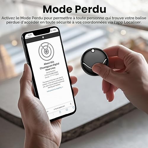 Smart Air Tags Traceur Lot de 4 Noir, Bluetooth Tracker Fonctionne avec Apple Localiser (iOS Uniquement), Localisateurs D’Objets Bluetooth pour Valises/Portefeuilles/Clés/Sacs, Batterie Remplaçable - 5