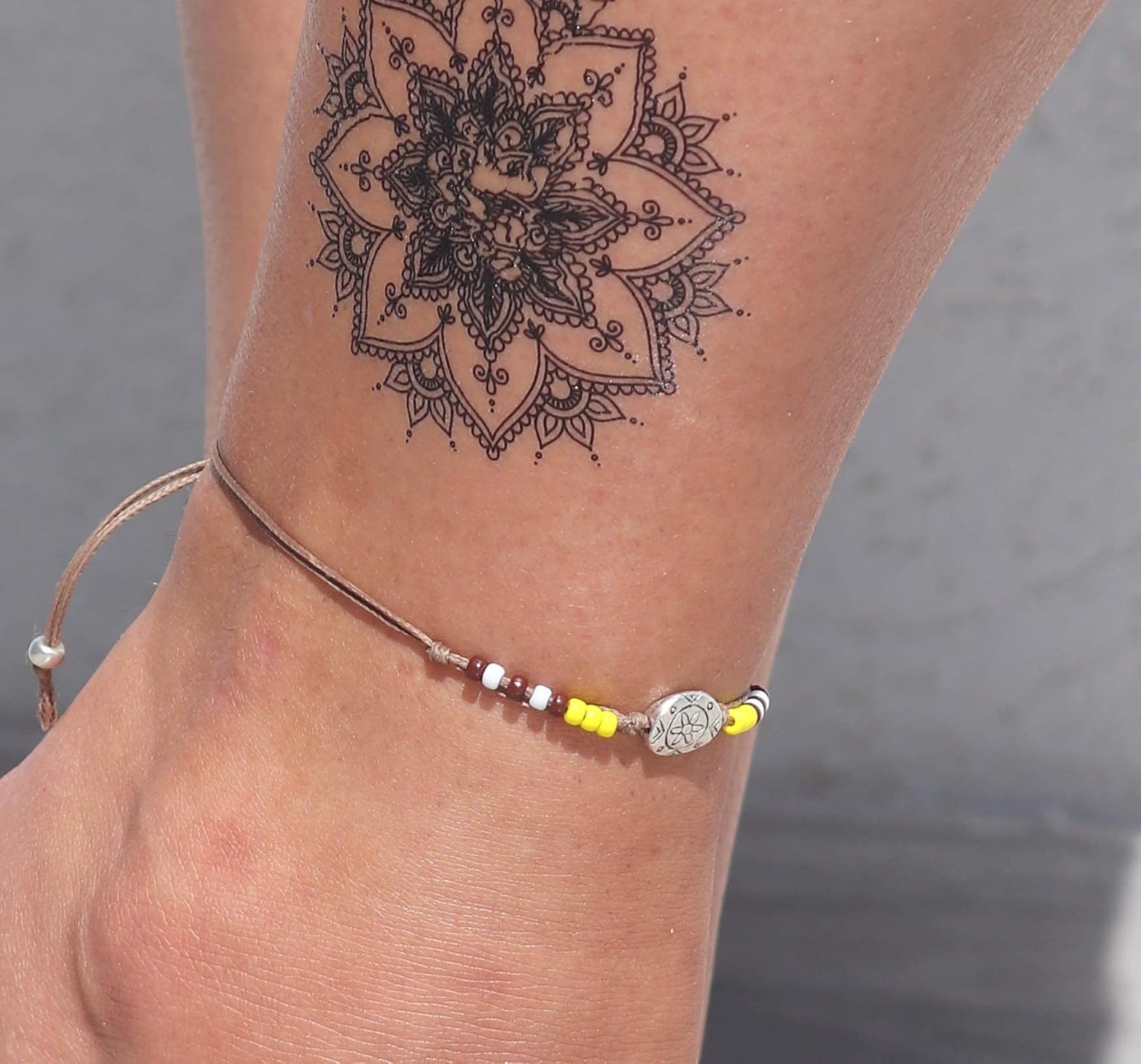 Boho Beaded Anklet Set for Women and Teen Girls, Bohemian Hippie Waterproof Adjustable String Anklets, Unique Colorful Beach Summer Foot Jewelry, Native American Style, Handmade by Tribes - Image 6