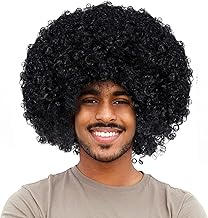 Joy Join Unisex Short Fluffy Afro Funny Wigs for Halloween,Holiday Party Clown Costume
