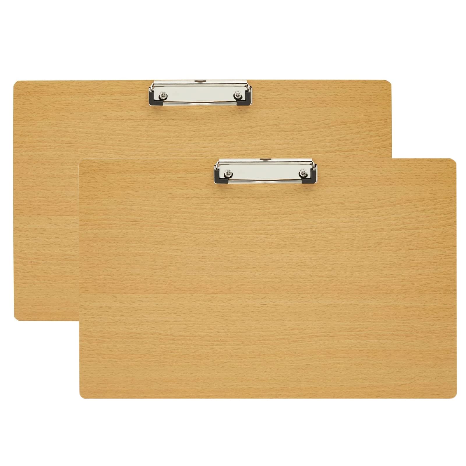 BOMKEE 2 Pack Extra Large Clipboard, 11x17 inch Legal Size Wooden Landscape Clipboard Horizontal Clipboards for Artists Drawing, Sketching