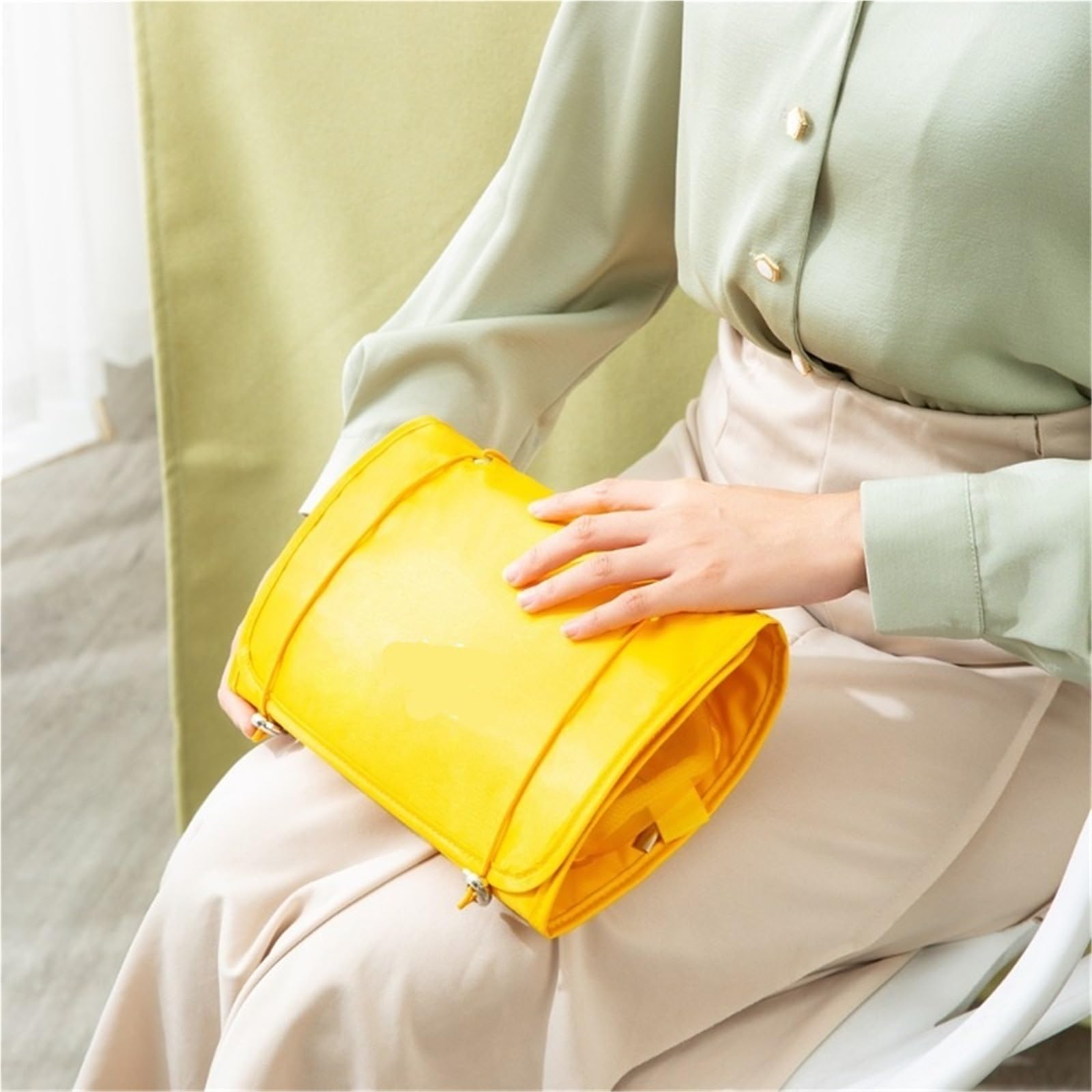 1 Uds Bolsa de cosméticos Desmontable portátil Gran Capacidad 4 en Bolsas Maquillaje Plegable Viaje Almacenamiento Aseo para Viajar(Green)