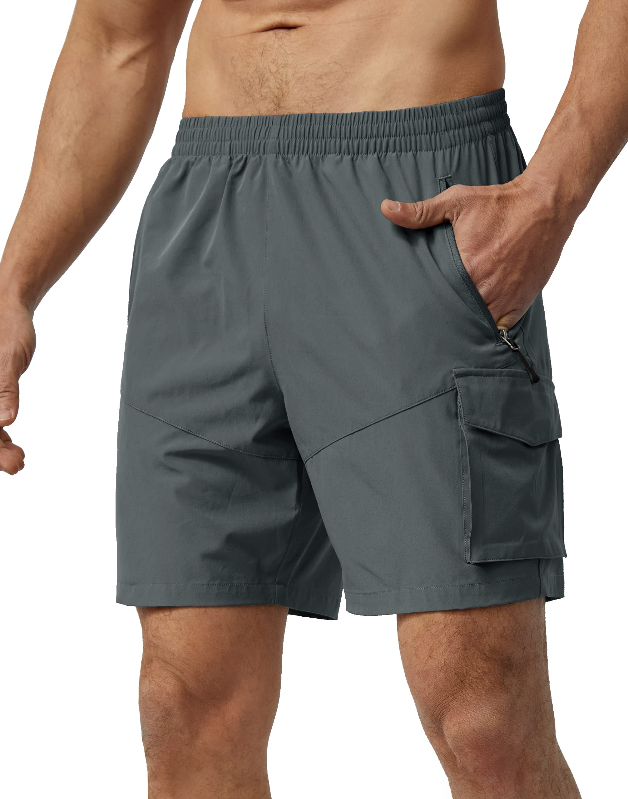 Nomolen Cargo Shorts Herren Leichte Kurze Hosen Sommer Schnelltrocknend Wanderhose Kurz Atmungsaktiv Arbeitshosen Outdoor mit Taschen