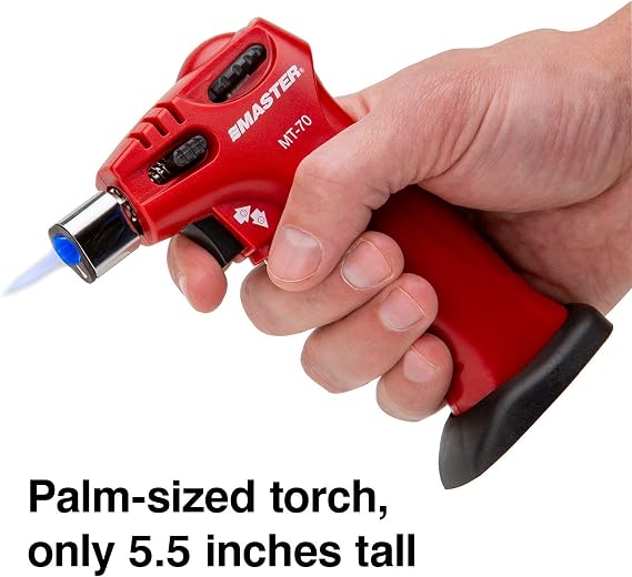 Master Appliance MT-70 Butane Torch - Torch Lighter, Self-Igniting Butane Torch Lighter, Flame Temp up to 2500F, Adjustable Flame, Butane Refill