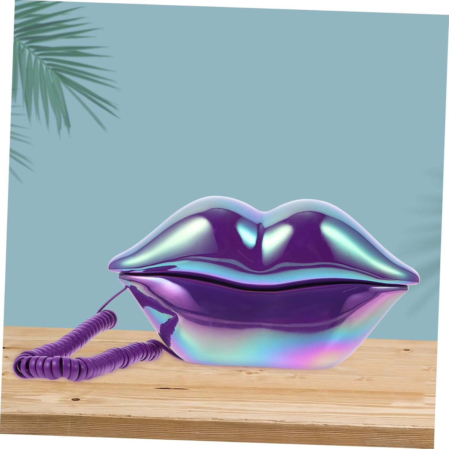 Lips Landline Phone Decor Retro Stylish for Home Decoration Novelty Rotary Phone Ornament Unique Art for Living Room and Office