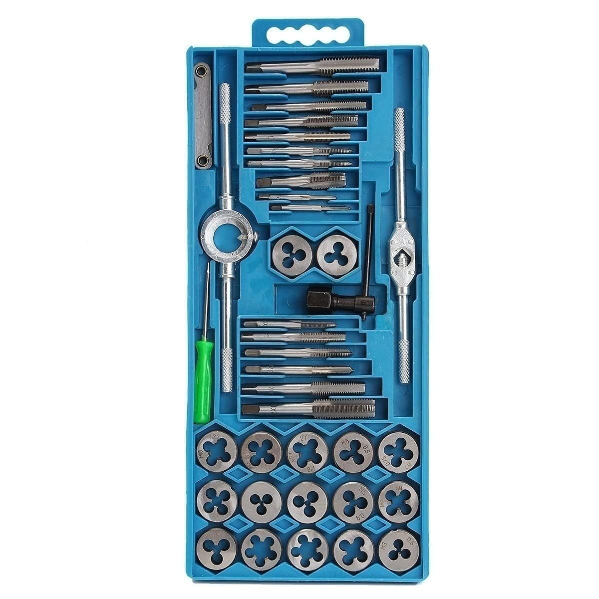Hetkrishi 40pcs Tap Die Set M3-M12 Screw Thread Metric Taps |Wrench Dies DIY Kit with Box Alloy Steel Hand Tools Thread Screwdriver|-image-0
