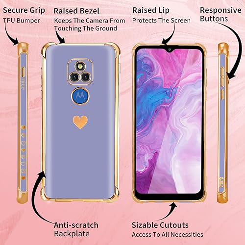 Miniatura 5 de Shorogyt (3 en 1) Funda de corazón para Motorola Moto G Play 2021 de 6.5 pulgadas para mujer, diseño de corazones de amor para niñas, azul oscuro,