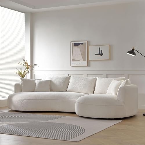 Miniatura 4 de Sofá curvado Cloud con asiento muerto orientado a la izquierda, sofá modular minimalista de lujo, sofá modular minimalista de lujo, tapizado en