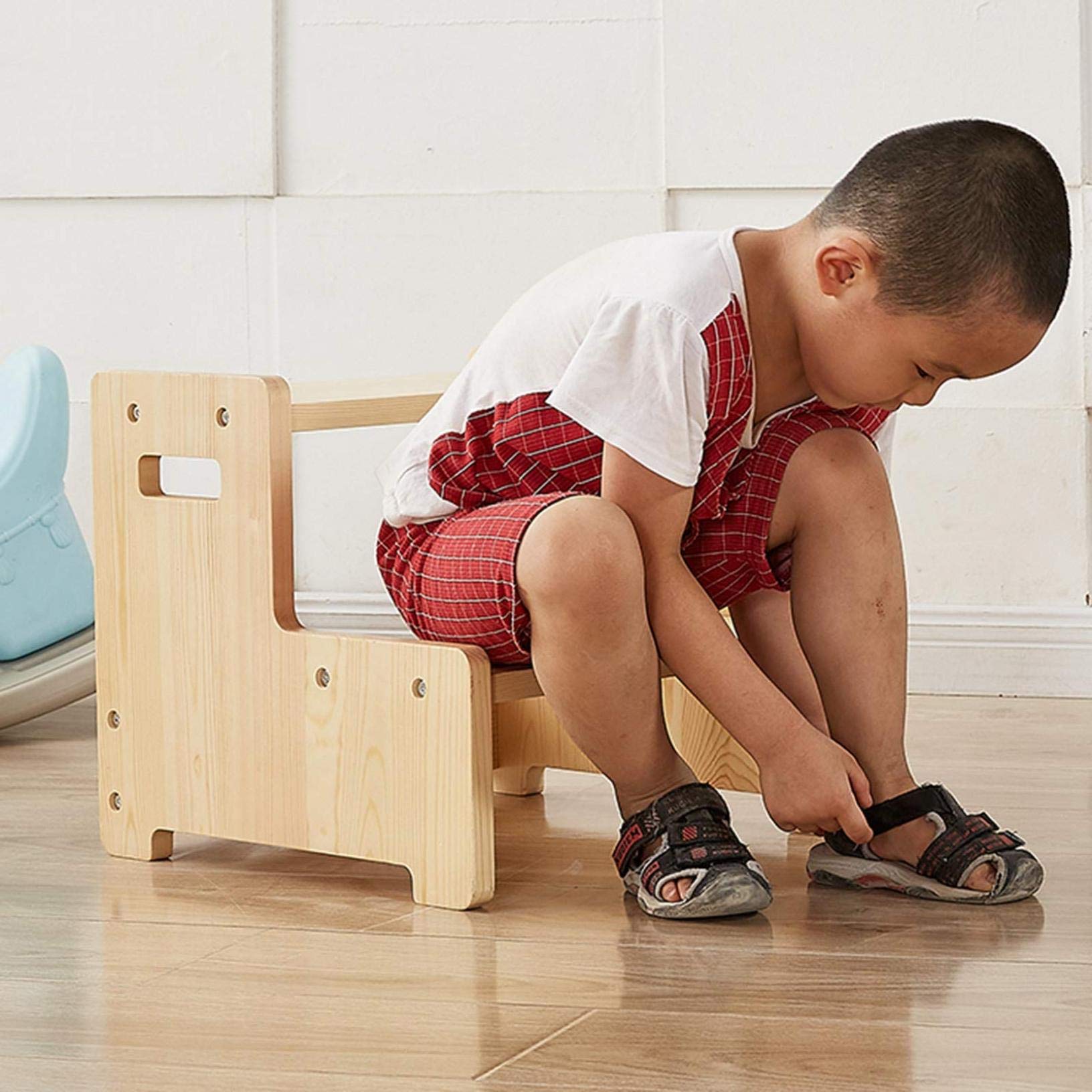 Sgabello Bambini Legno E Metallo - Scalino 226kg Capacit&agrave; Bianco