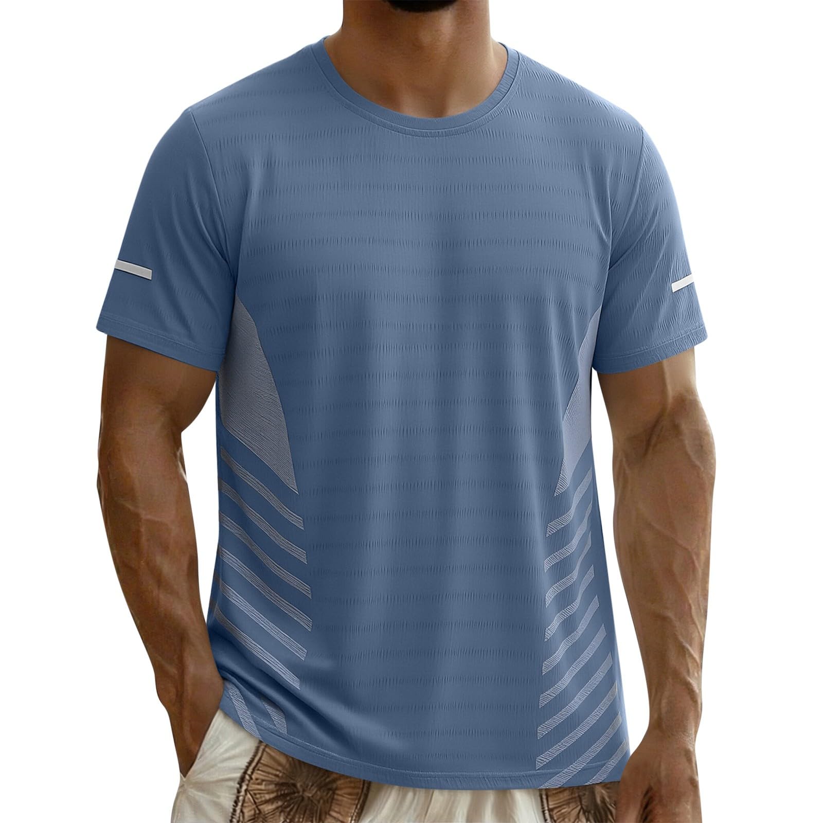 Mens T-Shirts Workout Shirts Casual Short Sleeve Athletic Quick Dry T-Shirt Lightweight Cooling Gym Running Fit Tops