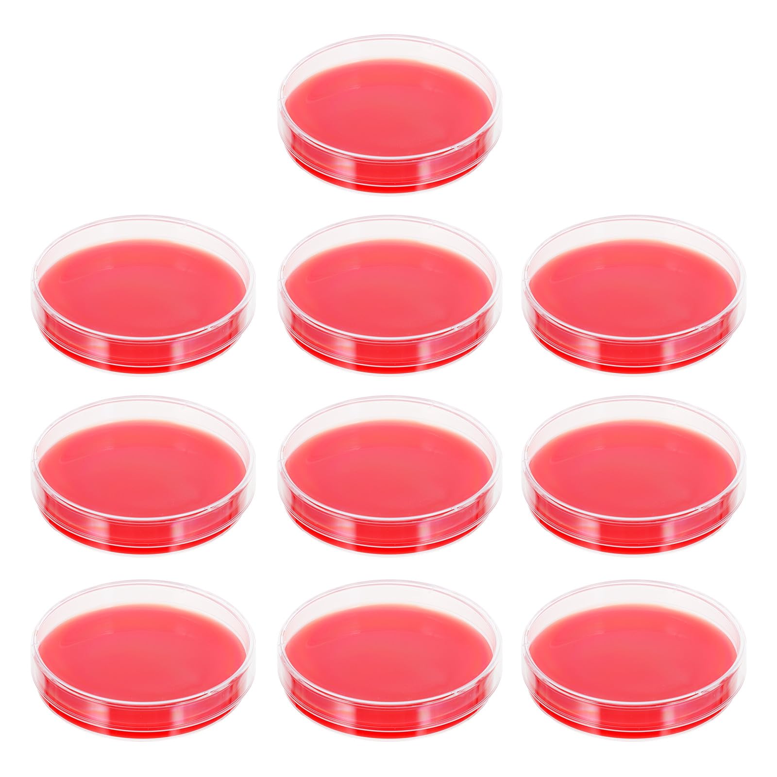 ULTECHNOVO de Cultivo Moldeado de Precisión para Laboratorio 10 Placas de Agar Rojo Material PE Ideales para Instituciones y Cultivo de Estafilococos