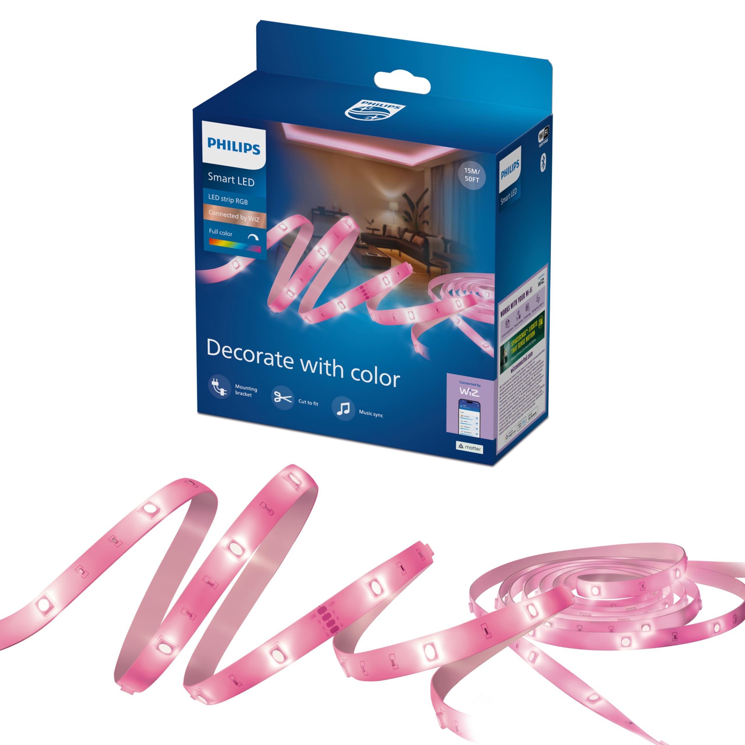 Philips Smart Lighting Striscia LED soffitto RGB, 15 m