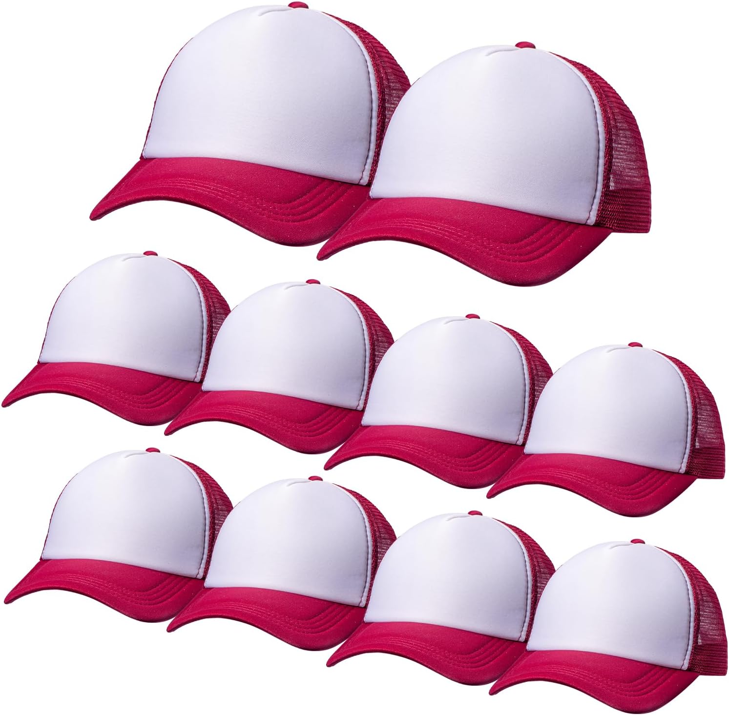 10 Pack Of Blank Trucker Hat Bulk Mesh Cap Men And Women Baseball Cap Diy Graffiti Hot Stamping Duck Tongue Cap