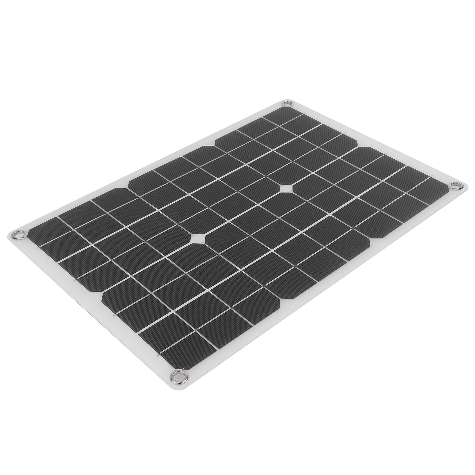 Keenso Pannello Solare da 50 W, Caricabatterie Ad Energia Solare Monocristallino con Doppia Uscita USB 5 V 2 A e 18 V 2,21 A, Impermeabile IP65 per la Ricarica all'Aperto di Yacht e per Auto