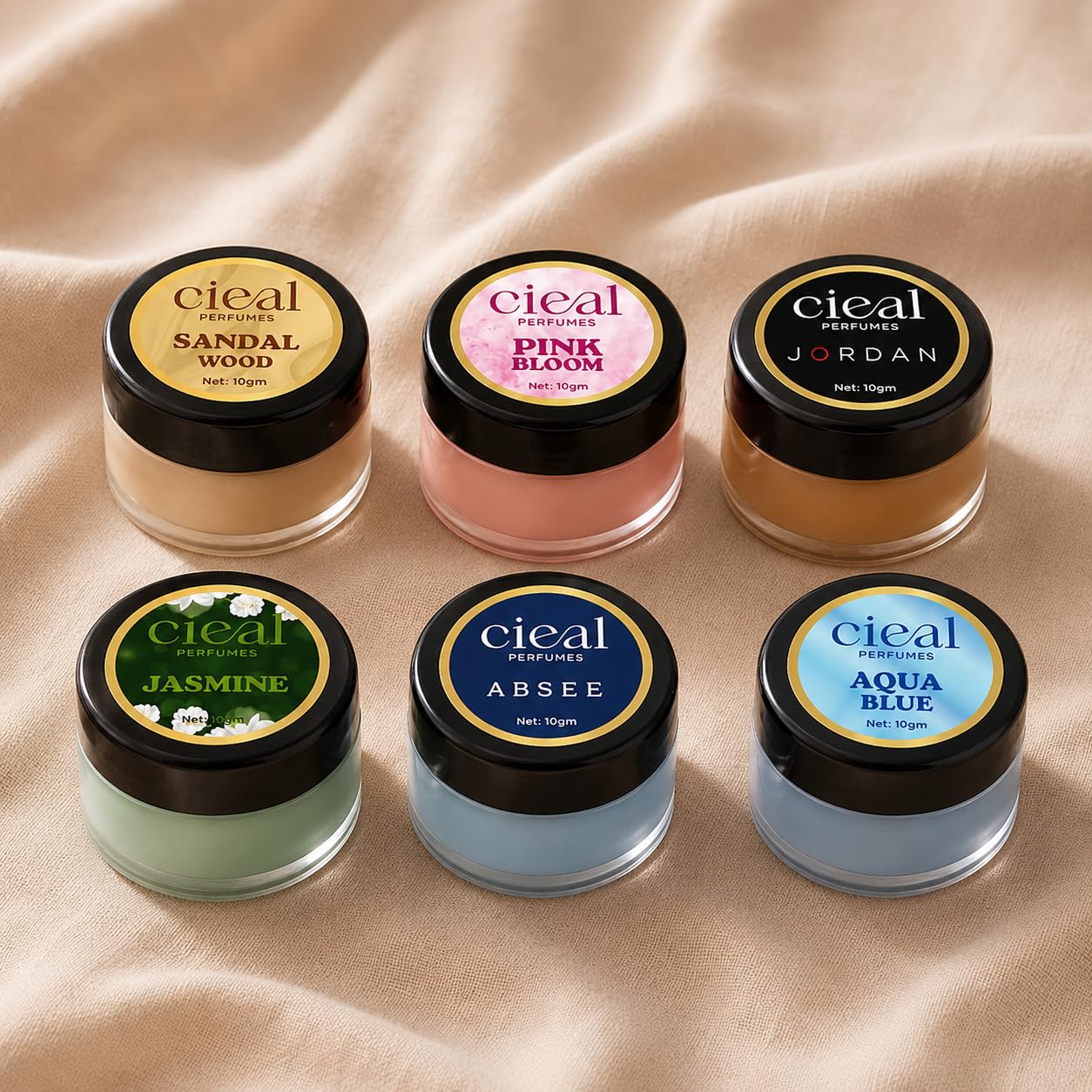 CIEAL Solid Perfume Master Set of 6 (10g Each) – Aqua Blue, Jasmine, Sandalwood, Jordan, Absee & Pink Bloom | Alcohol-Free Long-Lasting Solid Perfume Balm | Travel-Friendly Pocket Perfume for Men & Women | Premium Fragrance Gift Set-image-40