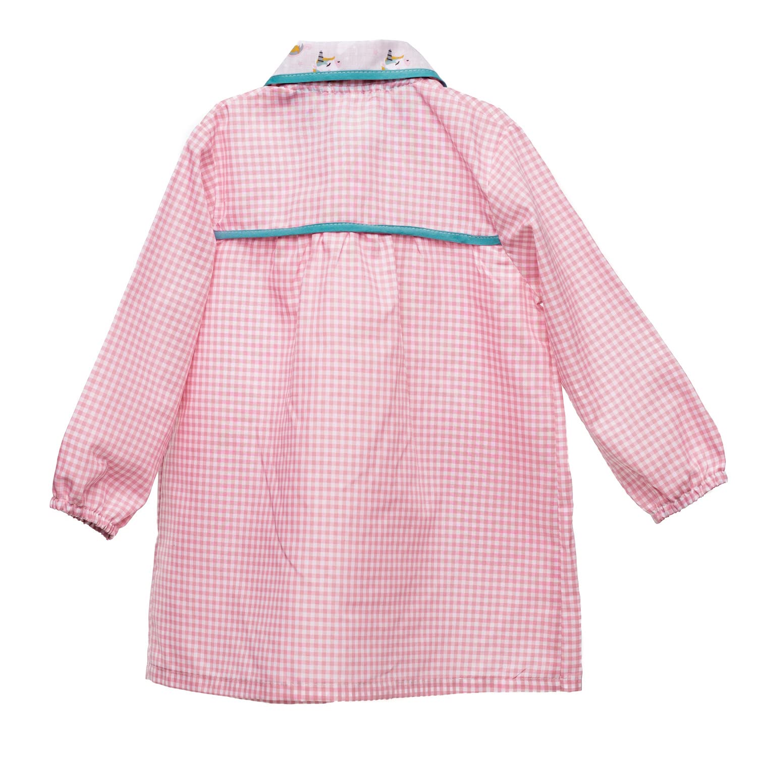 Nenel Bata Escolar Personalizada - Babi escolar infantil con Nombre Bordado – Mandilón personalizado para Niños – Modelo Unicornios
