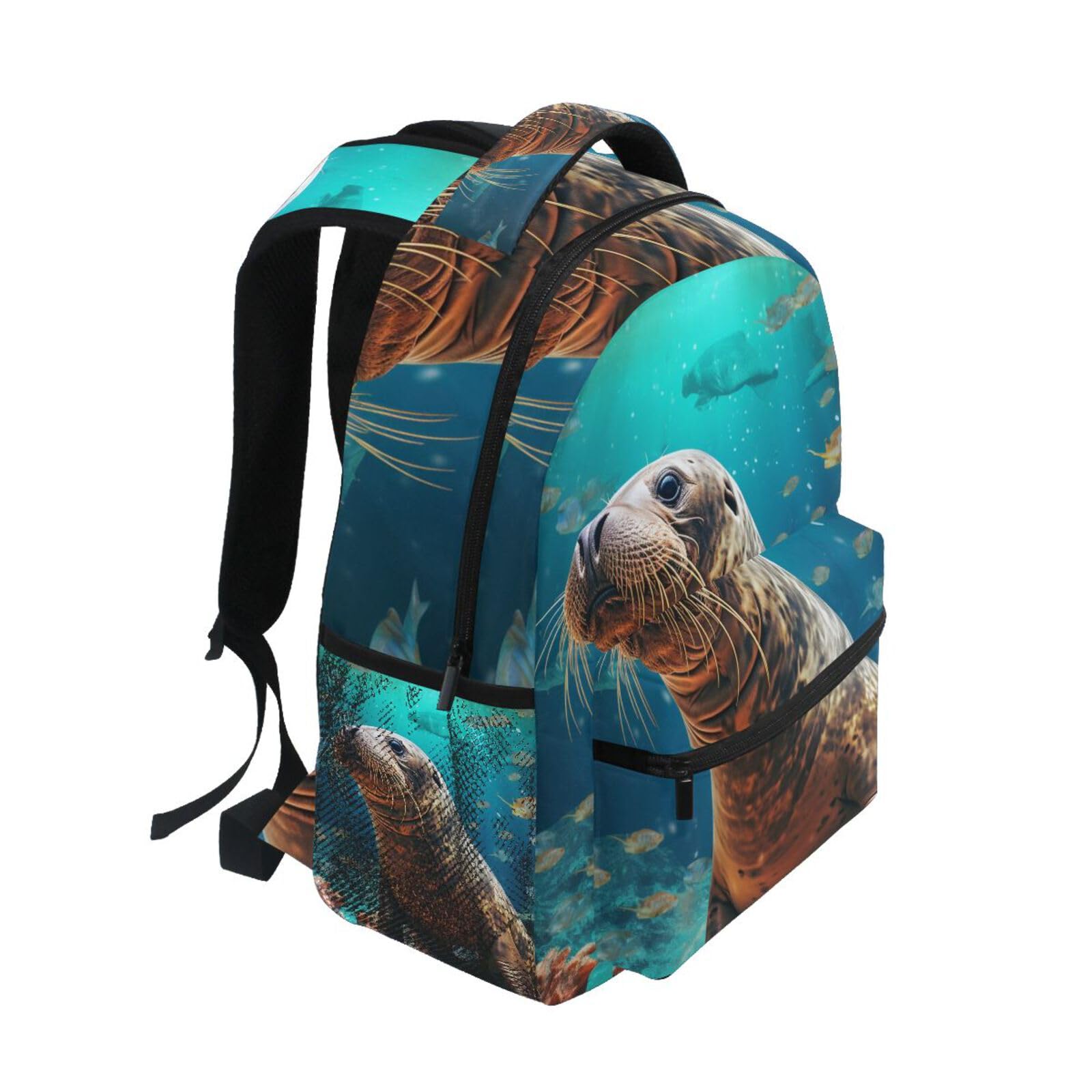 Sigillo Nuoto Blu Oceano Zaino per Bambini Studente Scolastico Zaino da Bookbag Borsa Del Libro per Viaggio Teenager Ragazze Ragazzi Capretto