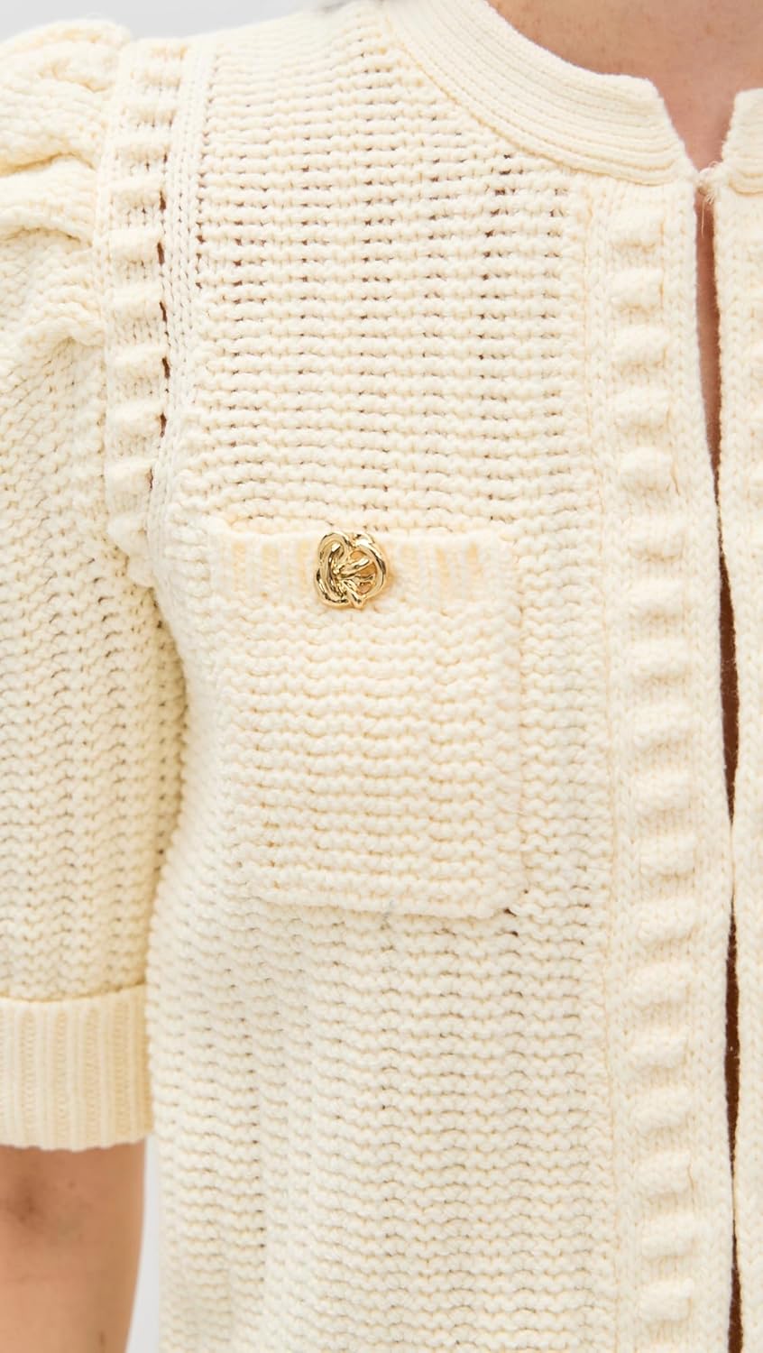 L'AGENCE Women's Delilah Crop Textured Cardigan