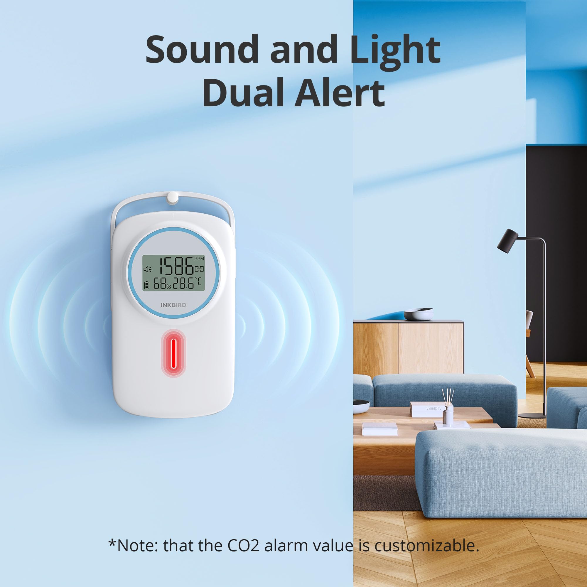 Inkbird IAM-T2 CO2 Messgerät mit LCD-Bildschirm, Bluetooth-Verbindung